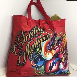 COPY - Christian Audigier Red XL Tote Bag